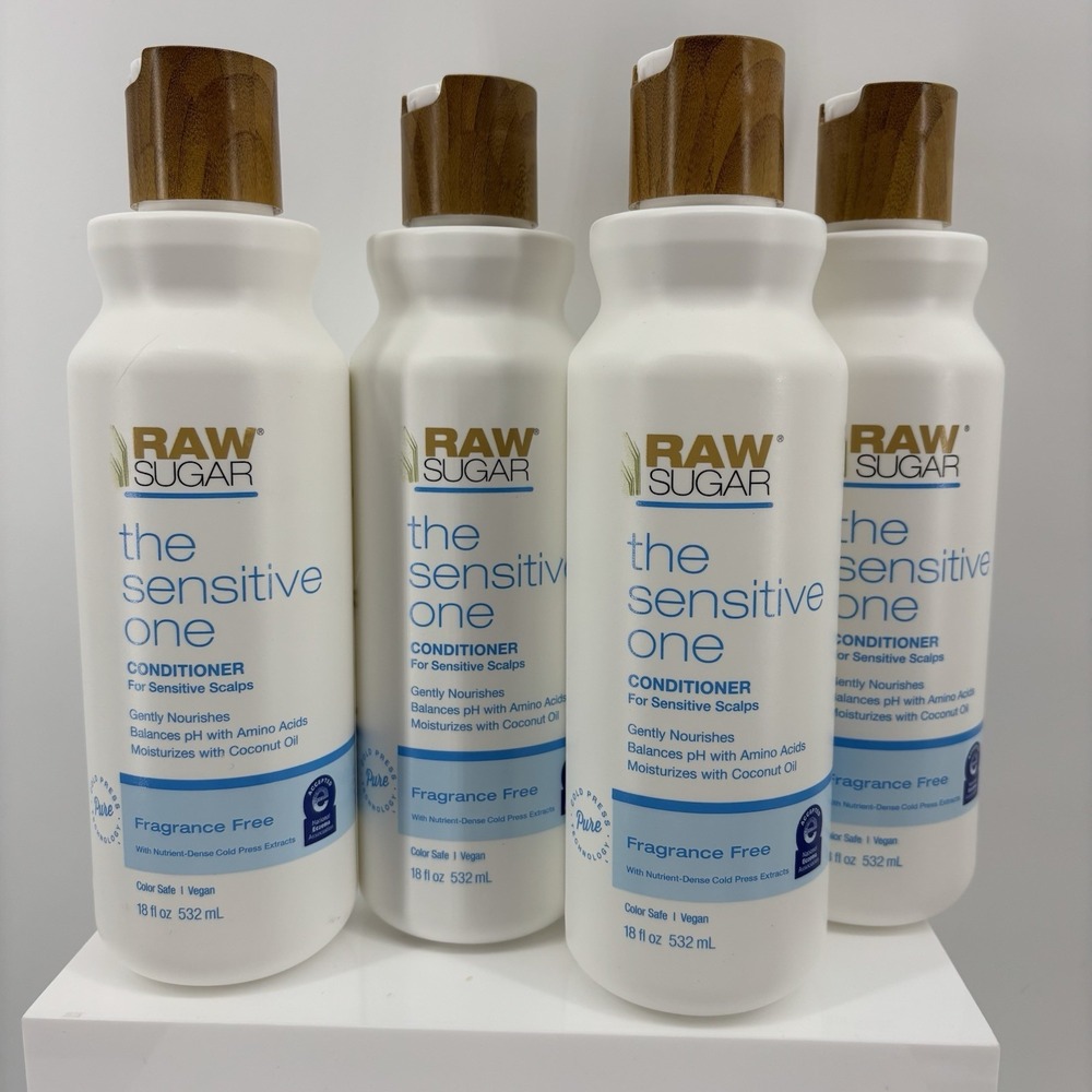 Raw Sugar The Sensitive One 4 Bottles Of Conditioner Fragrance Free 18oz Each‎